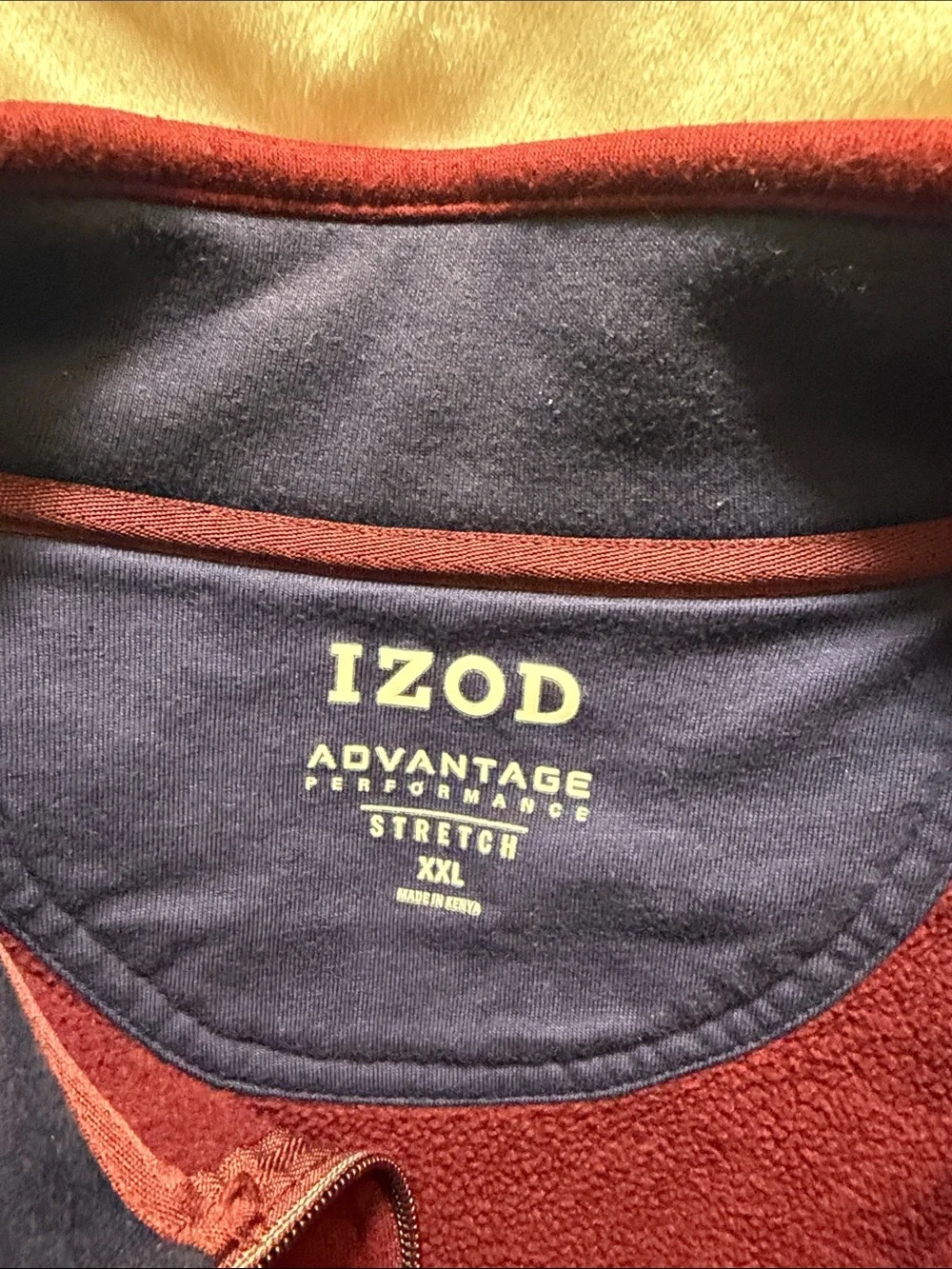 Izod Men’s Quarter-Zip Sweater - Burgundy with Navy Trim